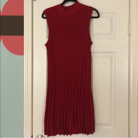 Plus Size 2X Dress Candie's Sleeveless A-Line Sweater red Christmas ribbed party - Picture 3 of 6